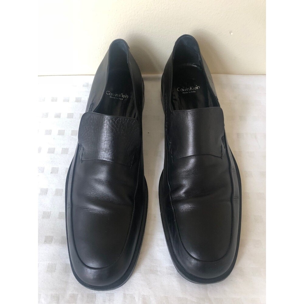 Calvin Klein Collection black leather loafer made in italy size US 11